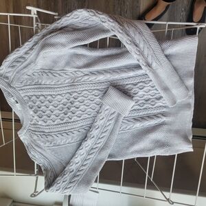 Women's Gray Cable Knit Sweater